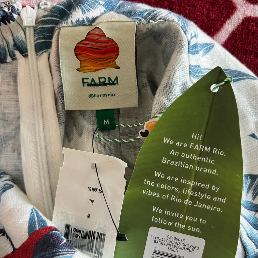 NWT FARM Rio Tropical Toucan Print Jumpsuit Medium 8 - Picture 10 of 10